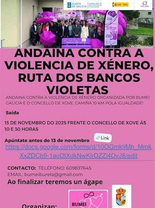 Fechas, información, programa, cartel, imágenes, mapa y ubicación de Andaina Contra a Violencia de Xénero  (2025)  en  Xove