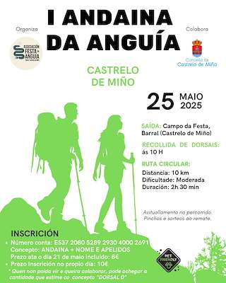 Fechas, información, programa, cartel, imágenes, mapa y ubicación de I Andaina da Anguía  en  Castrelo de Miño