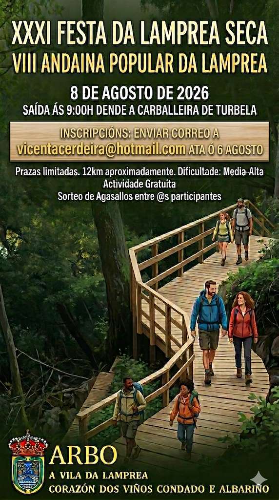 VIII Andaina da Lamprea Seca (2026) en Arbo