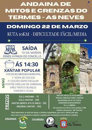 Fechas, información, programa, cartel, imágenes, mapa y ubicación de Andaina de Mitos e Crenzas do Termes (2026)  en  As Neves