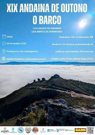 Fechas, información, programa, cartel, imágenes, mapa y ubicación de XIX Andaina de Outono (2025) en O Barco de Valdeorras
