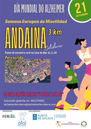 Fechas, información, programa, cartel, imágenes, mapa y ubicación de II Andaina do Alzheimer  en  Ferrol