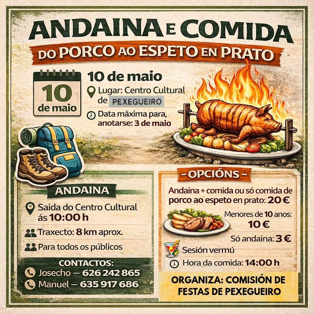 Andaina e Comida do Porco o Especto de Pexegueiro en Tui