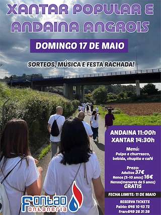 Fechas, información, programa, cartel, imágenes, mapa y ubicación de Andaina e Xantar Popular de Angrois (2026)  en  Santiago de Compostela