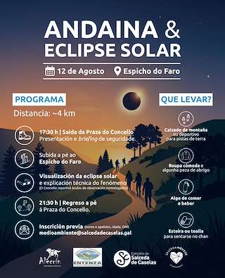 Fechas, información, programa, cartel, imágenes, mapa y ubicación de Andaina & Eclipse Solar (2026)  en  Salceda de Caselas
