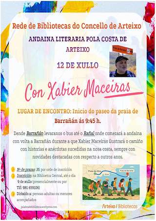 Fechas, información, programa, cartel, imágenes, mapa y ubicación de Andaina Literaria pola Costa  en  Arteixo
