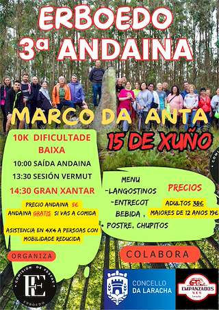 Fechas, información, programa, cartel, imágenes, mapa y ubicación de III Andaina Marco da Anta de Erboedo  en  A Laracha