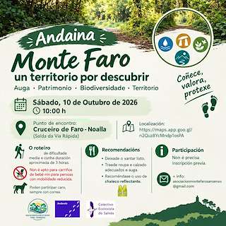 Fechas, información, programa, cartel, imágenes, mapa y ubicación de Andaina Monte Faro (2026)  en  Sanxenxo