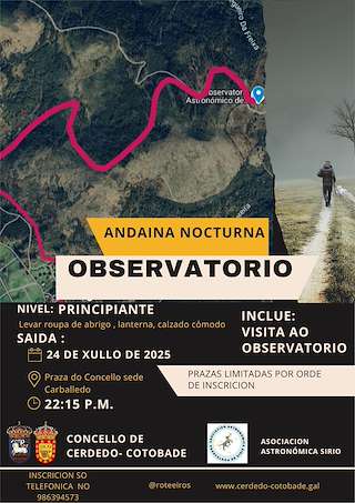 Fechas, información, programa, cartel, imágenes, mapa y ubicación de Andaina Nocturna  en  Cerdedo-Cotobade