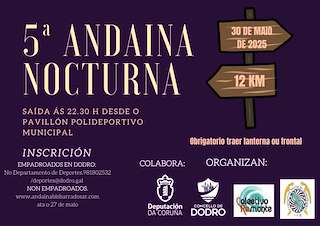 Fechas, información, programa, cartel, imágenes, mapa y ubicación de V Andaina Nocturna  en  Dodro