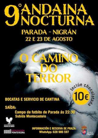 Fechas, información, programa, cartel, imágenes, mapa y ubicación de IX Andaina Nocturna - O Camiño do Terror  en  Nigrán