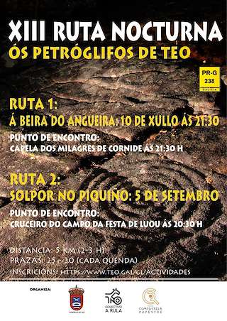 Fechas, información, programa, cartel, imágenes, mapa y ubicación de XIII Andaina Nocturna Os Petroglifos (2026) en Teo