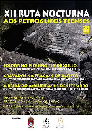 Fechas, información, programa, cartel, imágenes, mapa y ubicación de XII Andaina Nocturna Os Petroglifos  en  Teo