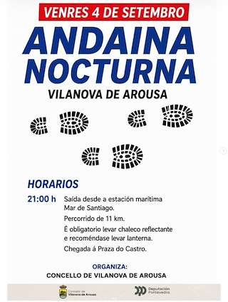 Fechas, información, programa, cartel, imágenes, mapa y ubicación de Andaina Nocturna  (2026)  en  Vilanova de Arousa