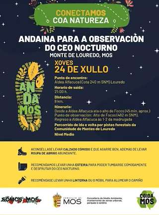 Fechas, información, programa, cartel, imágenes, mapa y ubicación de Andaina para a Observación do Ceo Nocturno  en  Mos