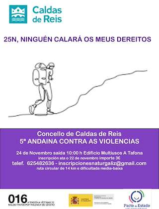 Fechas, información, programa, cartel, imágenes, mapa y ubicación de V Andaina pola Igualdade e Contra a Violencia de Xénero  en  Caldas de Reis