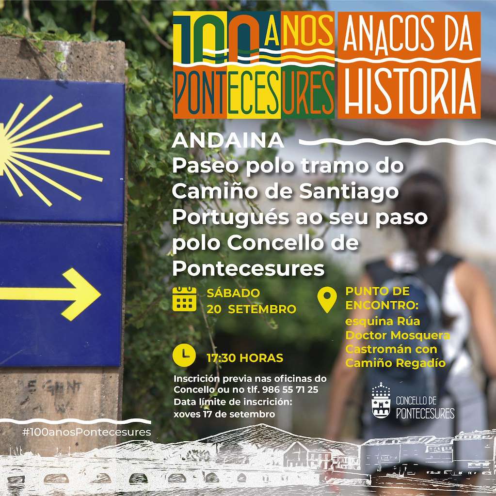 Andaina polo Camiño de Santiago Portugués (2025) en Pontecesures