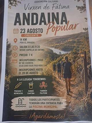 Fechas, información, programa, cartel, imágenes, mapa y ubicación de Andaina Popular (2026)  en  Crecente