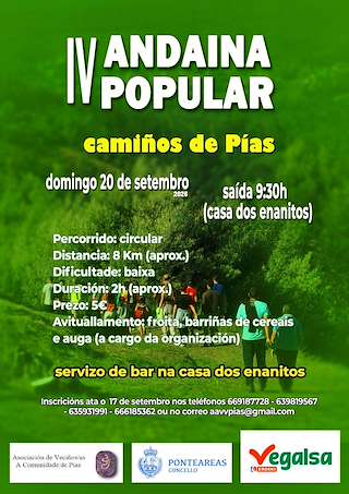Fechas, información, programa, cartel, imágenes, mapa y ubicación de IV Andaina Popular de Pías (2026)  en  Ponteareas