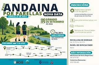 Fechas, información, programa, cartel, imágenes, mapa y ubicación de XVIII Andaina por Parellas (2026) en Rois