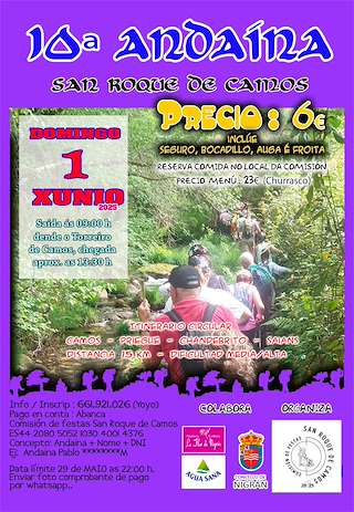 Fechas, información, programa, cartel, imágenes, mapa y ubicación de X Andaina San Roque de Camos  en  Nigrán