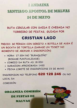 Fechas, información, programa, cartel, imágenes, mapa y ubicación de I Andaina Santiago Apóstol de Malvas   en  Tui