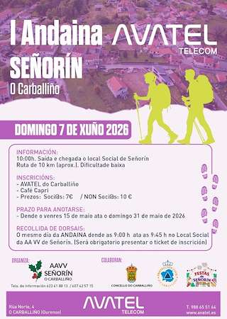 Fechas, información, programa, cartel, imágenes, mapa y ubicación de I Andaina Señorín (2026)  en  O Carballiño