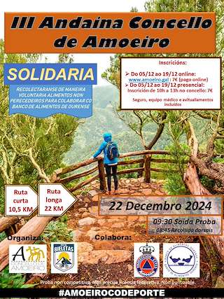Fechas, información, programa, cartel, imágenes, mapa y ubicación de III Andaina Solidaria  en  Amoeiro
