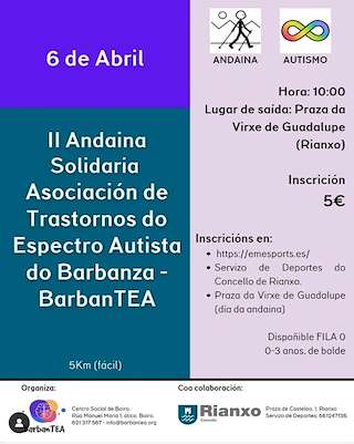 Fechas, información, programa, cartel, imágenes, mapa y ubicación de II Andaina Solidaria Asociación de Trastornos do Espectro Autista do Barbanza  en  Rianxo
