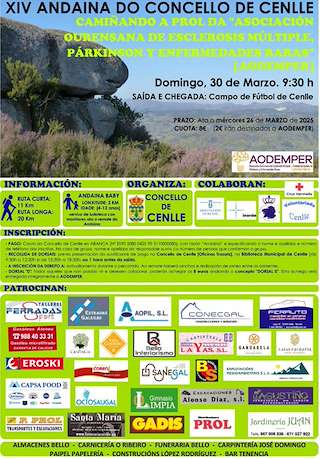 Fechas, información, programa, cartel, imágenes, mapa y ubicación de XIV Andaina Solidaria  en  Cenlle