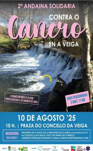 Fechas, información, programa, cartel, imágenes, mapa y ubicación de II Andaina Solidaria Contra o Cancro  en  Veiga