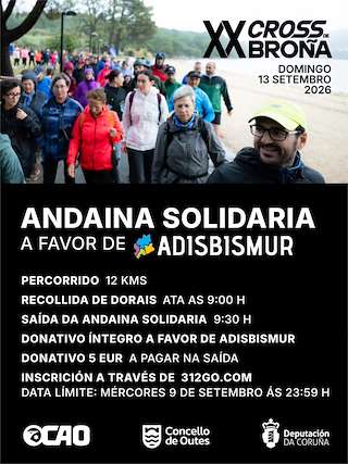 Fechas, información, programa, cartel, imágenes, mapa y ubicación de Andaina Solidaria de Adibismur (2026)  en  Outes