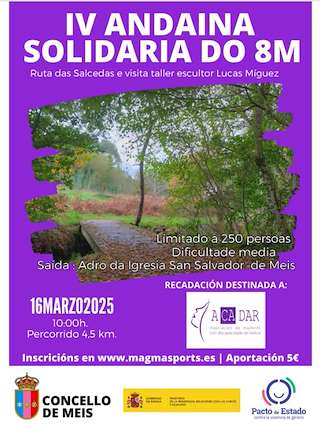 Fechas, información, programa, cartel, imágenes, mapa y ubicación de IV Andaina Solidaria do 8M   en  Meis