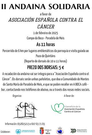 Fechas, información, programa, cartel, imágenes, mapa y ubicación de II Andaina Solidaria  en  Meis