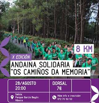 Fechas, información, programa, cartel, imágenes, mapa y ubicación de Andaina Solidaria Os Camiños da Memoria (2026)  en  Ribeira