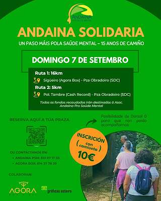 Fechas, información, programa, cartel, imágenes, mapa y ubicación de Andaina Solidaria Pola Saúde Mental  en  Oroso