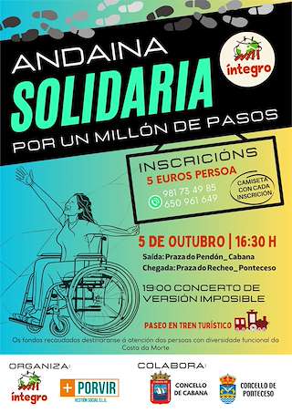 Fechas, información, programa, cartel, imágenes, mapa y ubicación de Andaina Solidaria - Por un millón de pasos  en  Cabana de Bergantiños