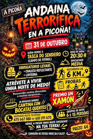 Fechas, información, programa, cartel, imágenes, mapa y ubicación de Andaina Terrorífica de A Picoña (2026)  en  Salceda de Caselas