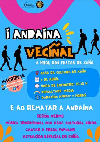 Fechas, información, programa, cartel, imágenes, mapa y ubicación de I Andaina Veciñal de Xuño  en  Porto do Son