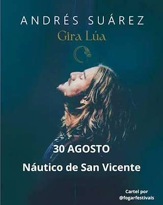 Fechas, información, programa, cartel, imágenes, mapa y ubicación de Andrés Suárez en Concierto (2026)  en  O Grove