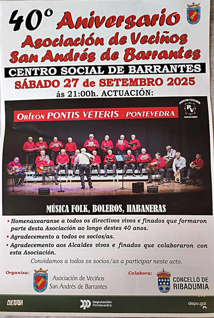 XL Aniversario Asociación de Veciños de San Andrés de Barrantes en Ribadumia