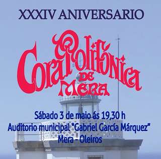 Fechas, información, programa, cartel, imágenes, mapa y ubicación de XXXIV Aniversario Coral Polifónica de Mera  en  Oleiros