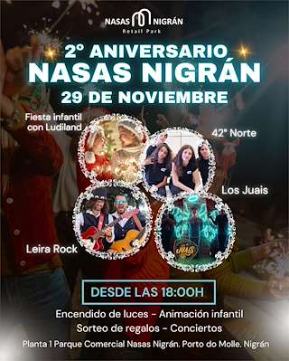 Fechas, información, programa, cartel, imágenes, mapa y ubicación de II Aniversario del C. Cial Nasas  en  Nigrán