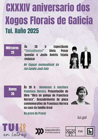 Fechas, información, programa, cartel, imágenes, mapa y ubicación de Aniversario dos Xogos Florais de Galicia  en  Tui