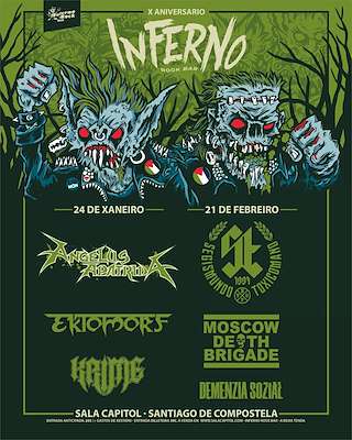 Fechas, información, programa, cartel, imágenes, mapa y ubicación de Aniversario Inferno Rock Bar (2026)  en  Santiago de Compostela