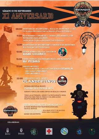 Fechas, información, programa, cartel, imágenes, mapa y ubicación de XI Aniversario Moto Club Betanzos
