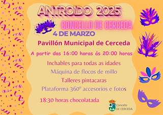 Fechas, información, programa, cartel, imágenes, mapa y ubicación de Antroido  en  Cerceda