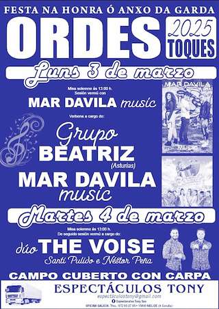 Fechas, información, programa, cartel, imágenes, mapa y ubicación de Anxo da Garda de Ordes   en  Toques