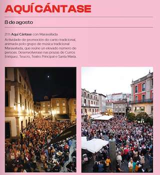 Fechas, información, programa, cartel, imágenes, mapa y ubicación de Aquí Cántase  en  Pontevedra