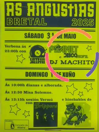 Fechas, información, programa, cartel, imágenes, mapa y ubicación de As Angustias de Bretal   en  Ribeira